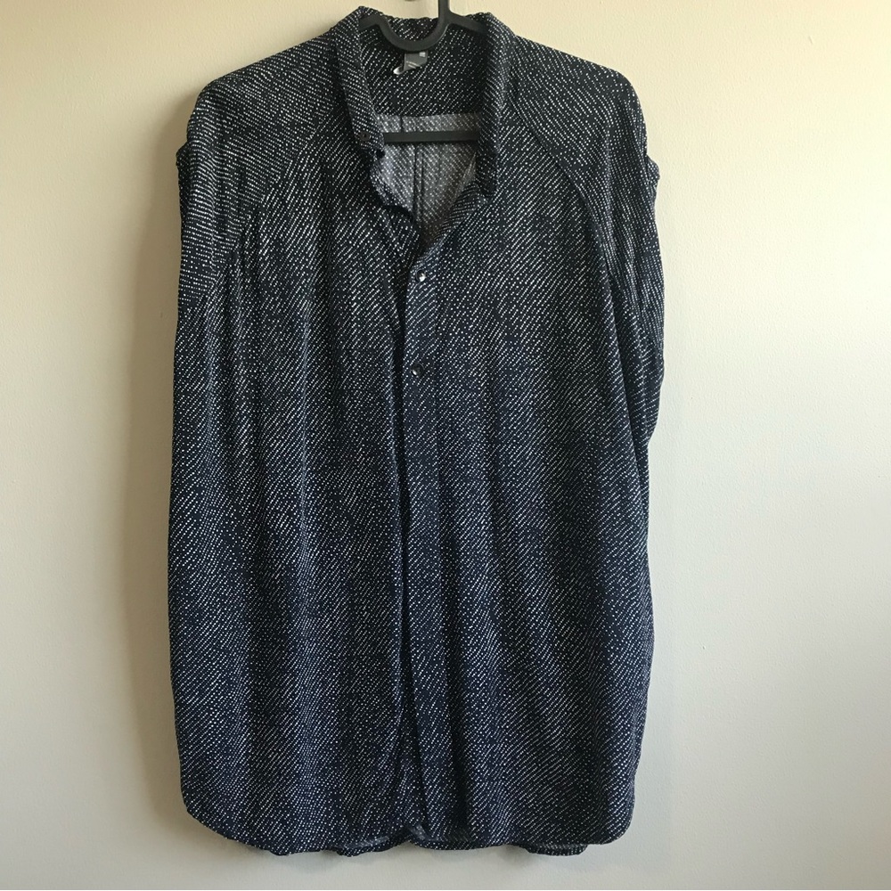 G Star Raw dotted black collared womens top size Medium